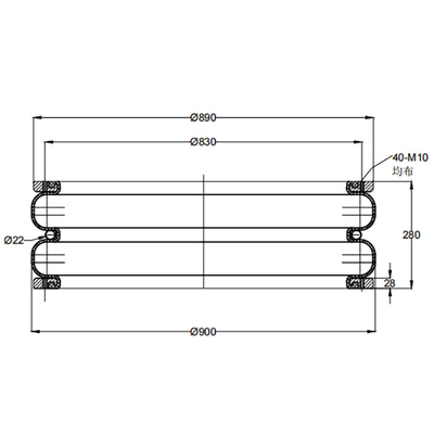 耐火石材W01-M58-6970の振動装置のための糸を取付ける産業空気ばね40-M10