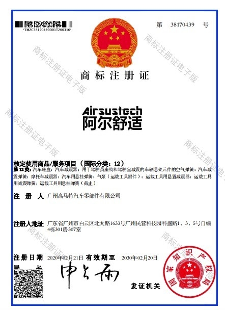 中国 Guangzhou Guomat Air Spring Co., Ltd. 認証